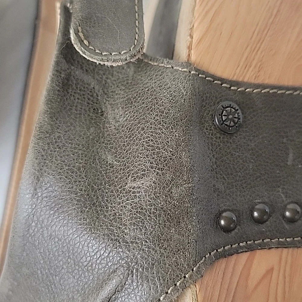 BUSSOLA Formentera Capretto‎ Ivy Leather Comfort Wedge Chucky Boho Sandals 38 - Picture 15 of 15